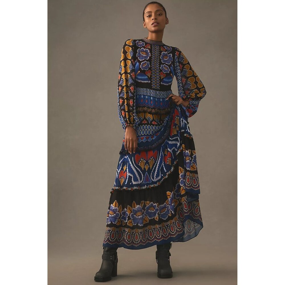 FARM Rio Blue Multi-Color Printed Maxi Dress - Picture 6 of 16
